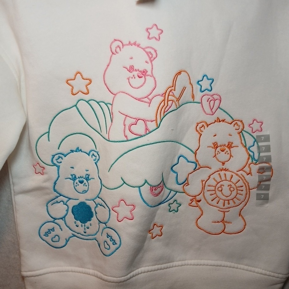 Care Bear Sweatshirt By Oshkosh Embroidered 80s Graphic Youth Size 7 Retro NWT - Picture 3 of 7
